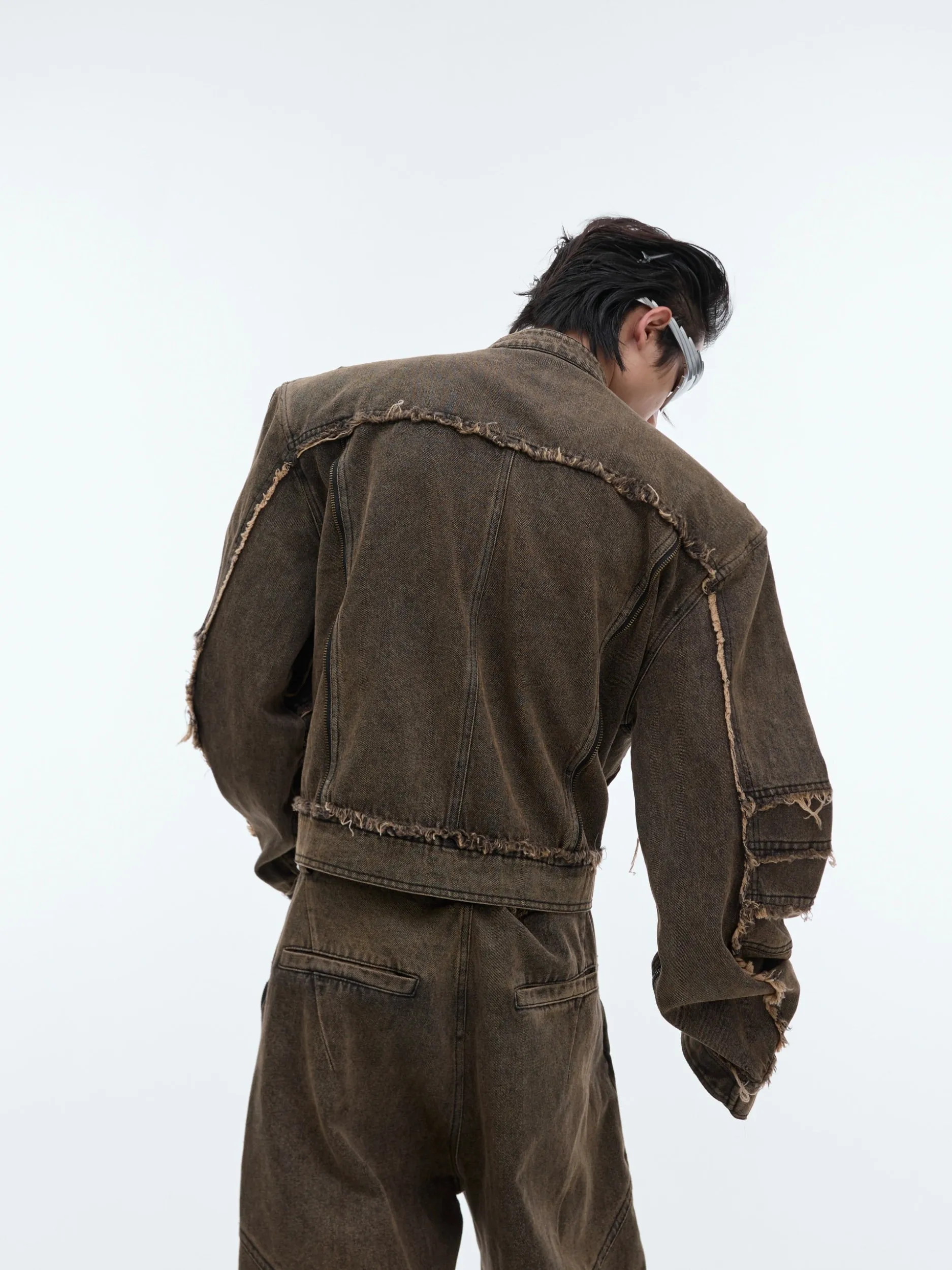 【24s Sep.】Metal Tassel Distressed Washed Denim Suit