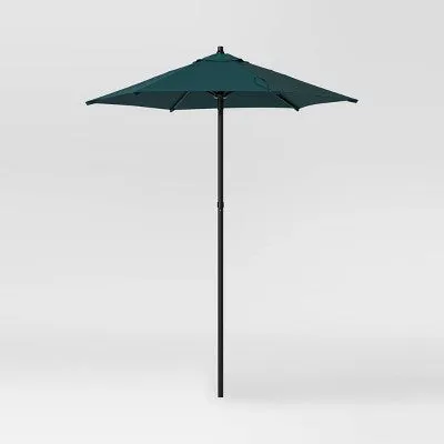 6' Round Outdoor Patio Market Umbrella Fern Shower with Black Pole - Room Essentials