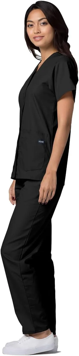 Adar Universal Scrubs for Women - Snap Front Scrub Top