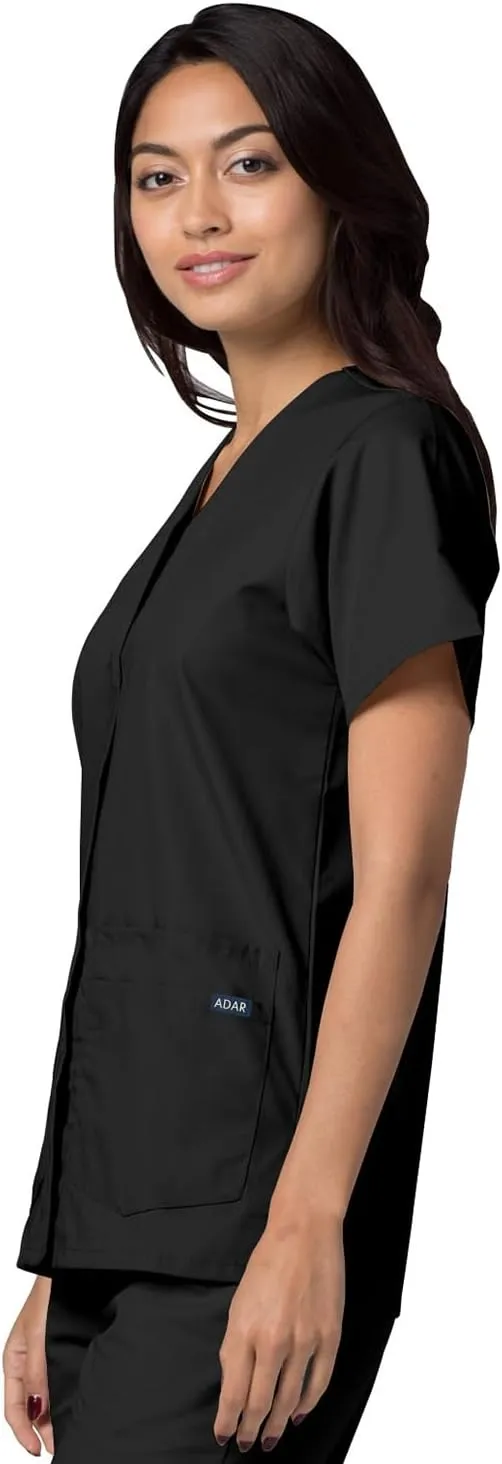 Adar Universal Scrubs for Women - Snap Front Scrub Top