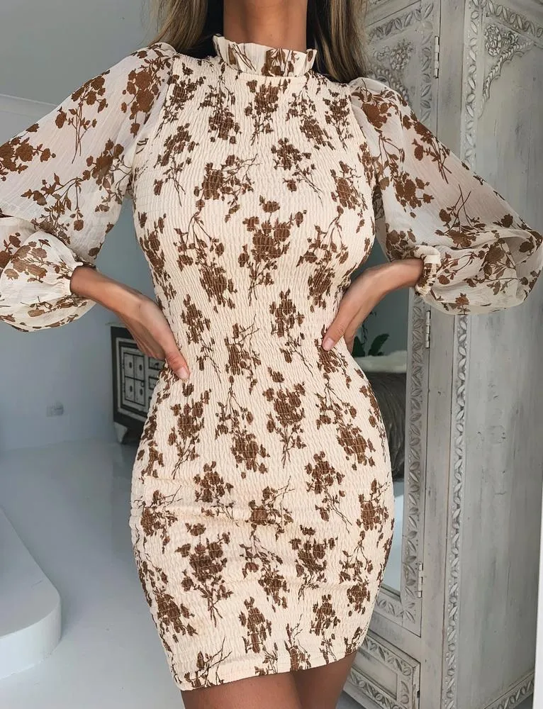 Affections Dress - Beige Floral