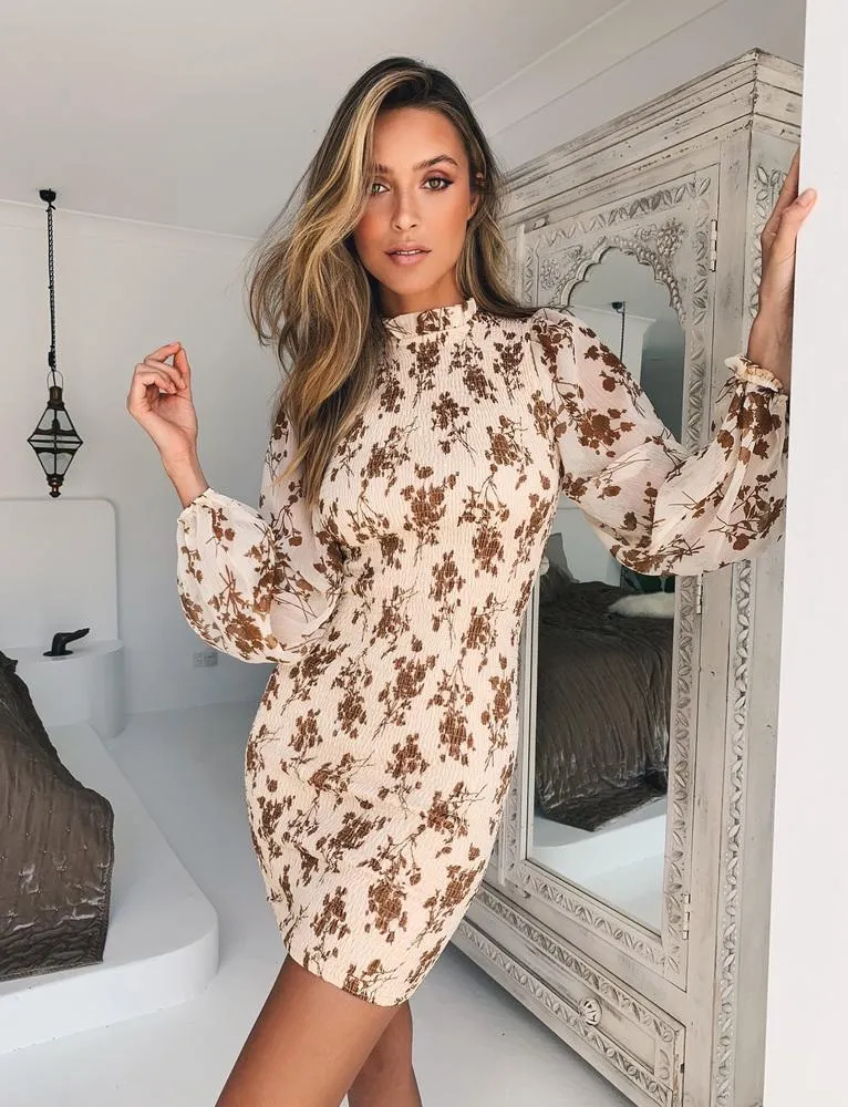 Affections Dress - Beige Floral
