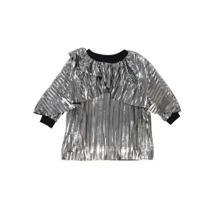 ANDORINE SILVER PLEAT DRESS