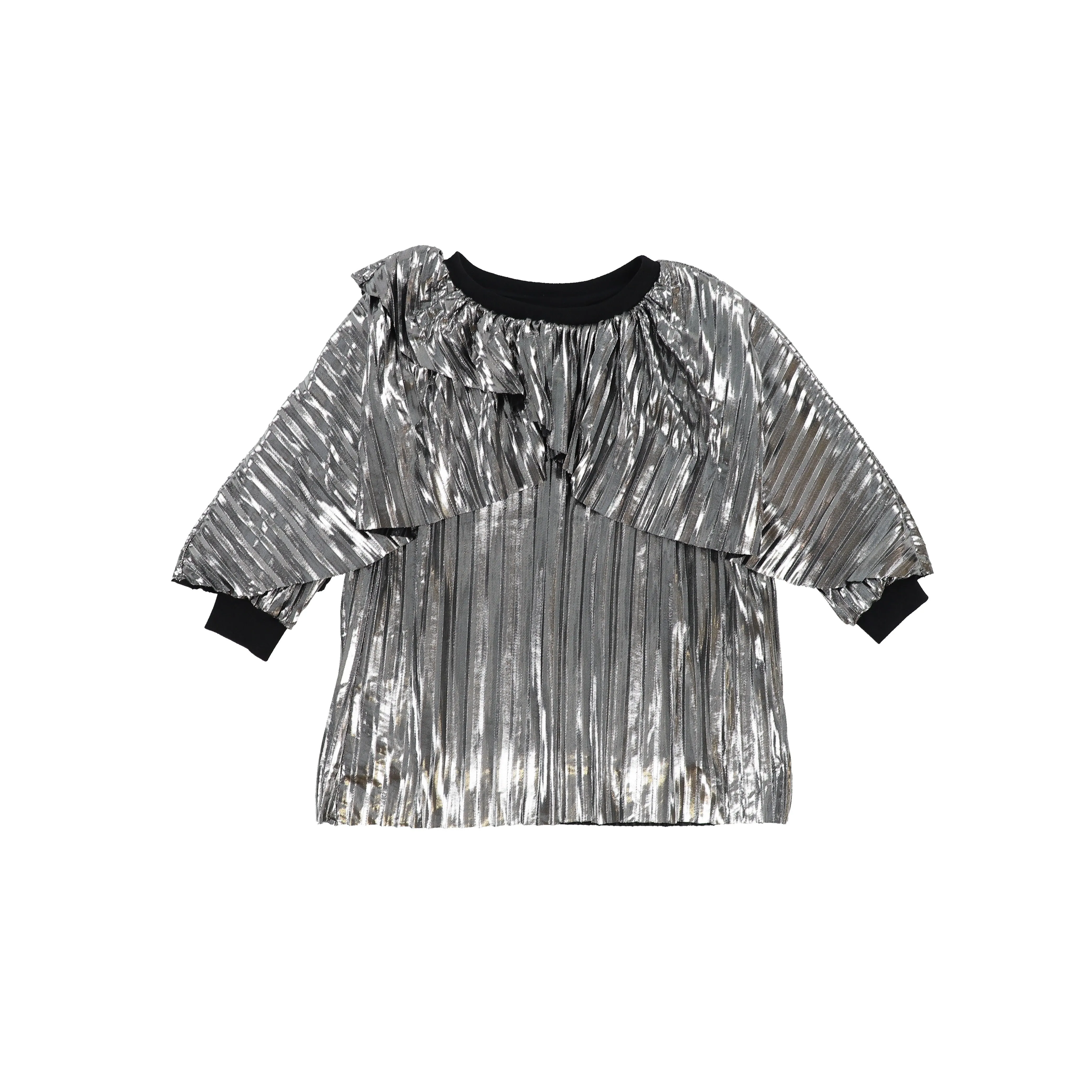 ANDORINE SILVER PLEAT DRESS
