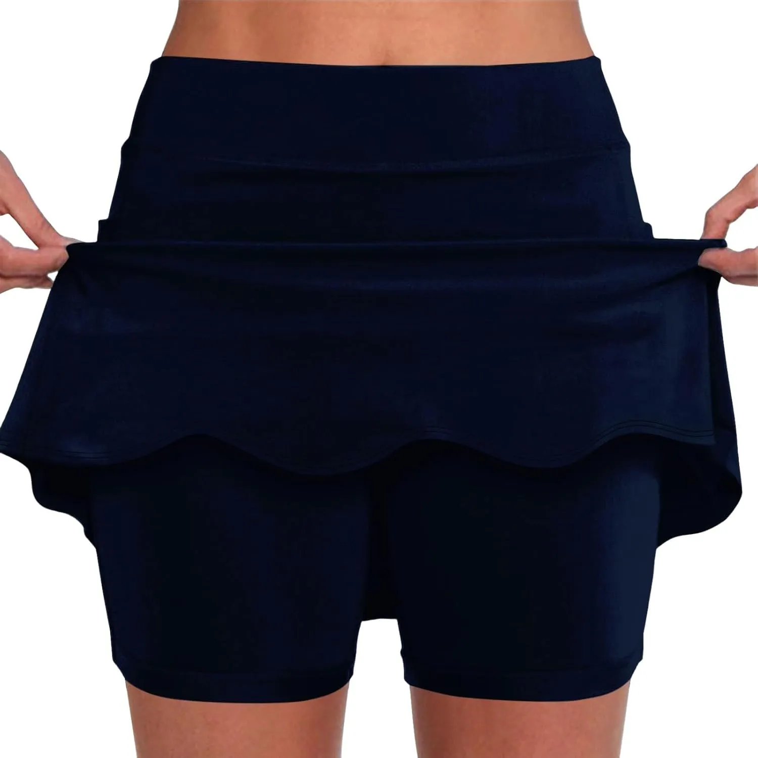 Athletic Skorts for Woman, Skorts for Curvy Women Dressy Skirts Tummy Control High Waisted Skirts with Shorts Underneath