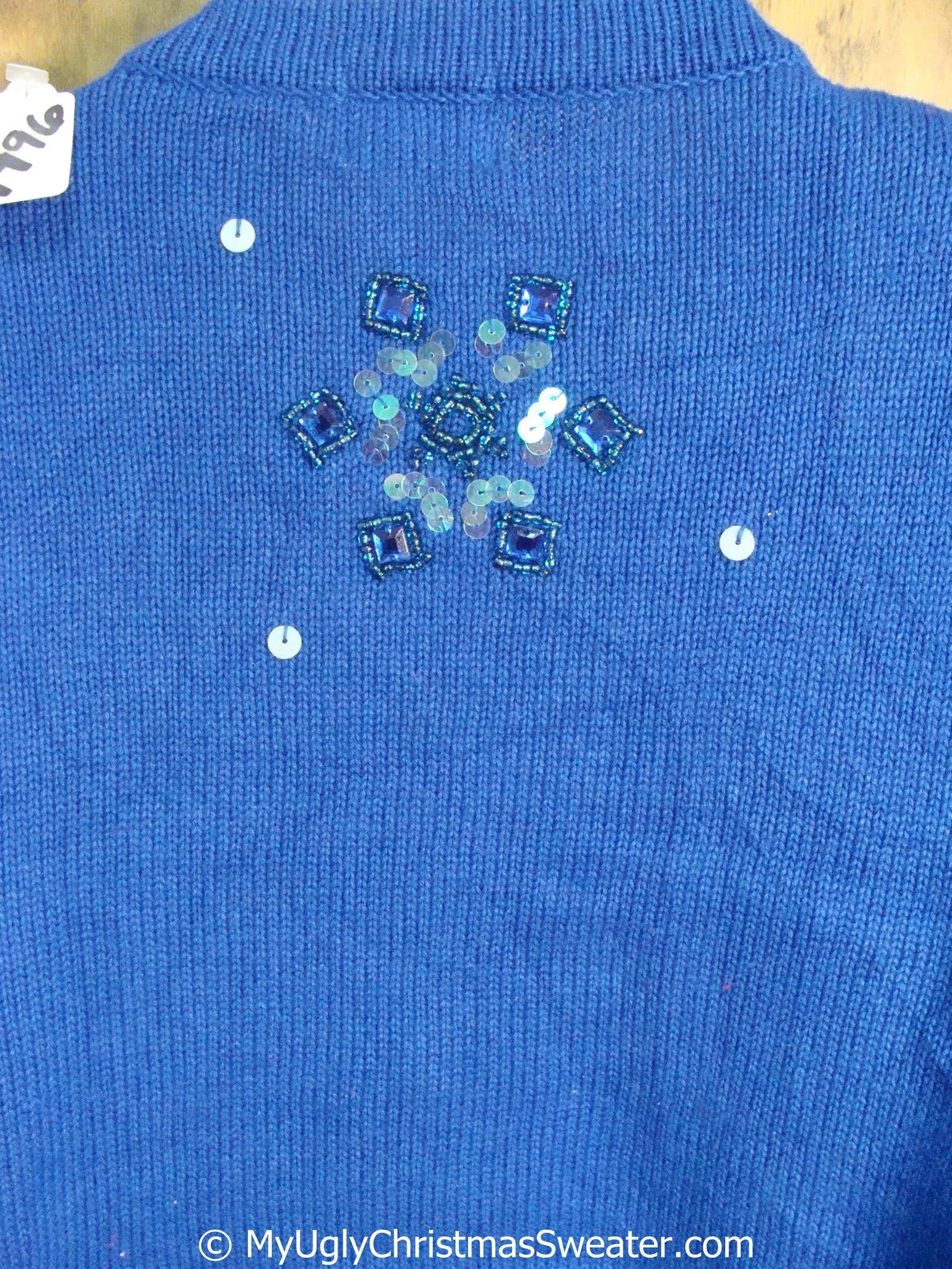 Blue Bling Snowflakes Ugly Christmas Sweater