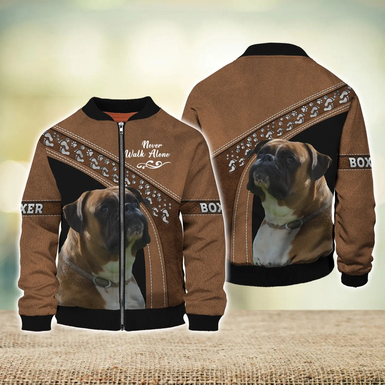 Boxer Love Never Walk Alone 3D Full Print Shirts, Shirt For Dog Lovers, Dog Memorial Gifts for loss of Dog