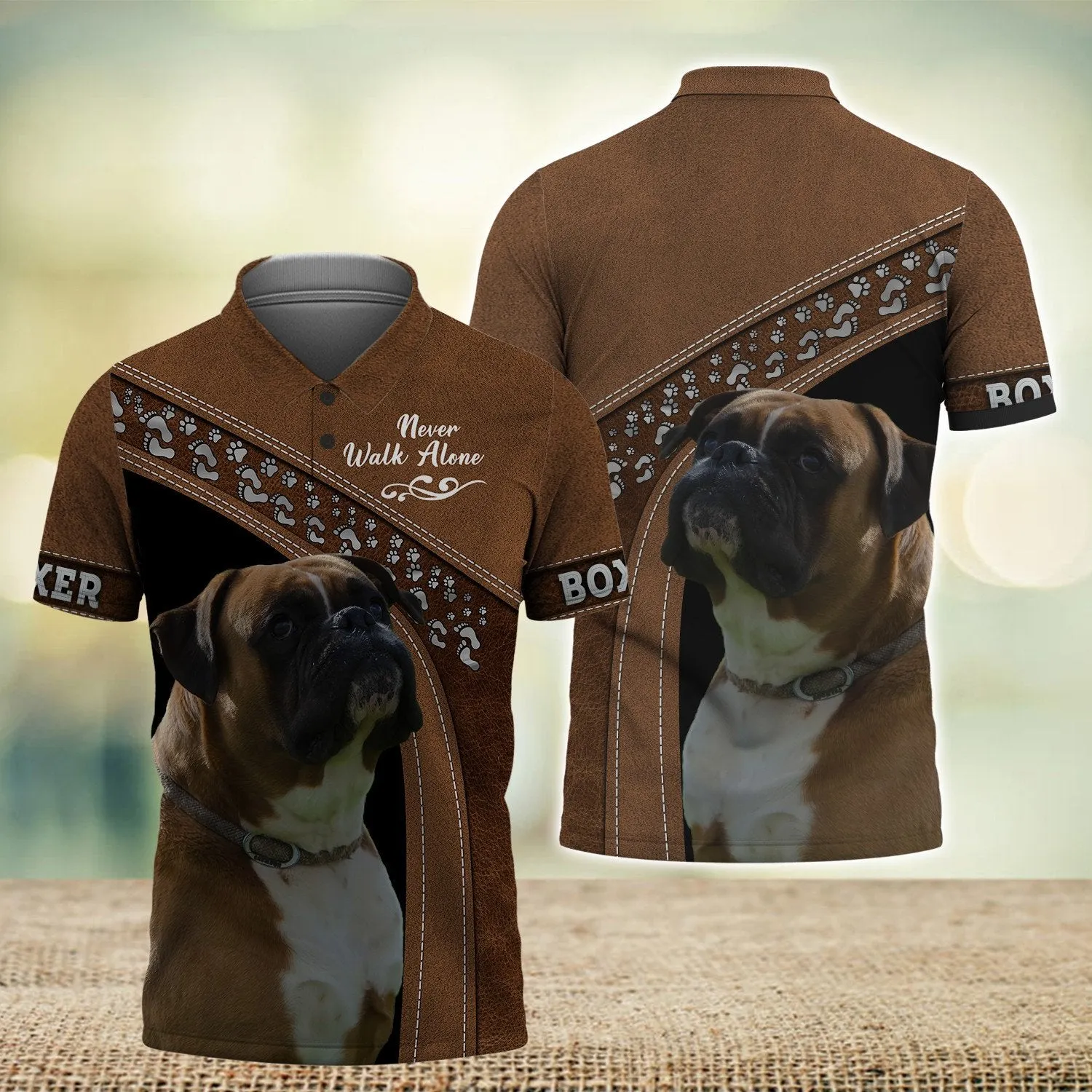 Boxer Love Never Walk Alone 3D Full Print Shirts, Shirt For Dog Lovers, Dog Memorial Gifts for loss of Dog