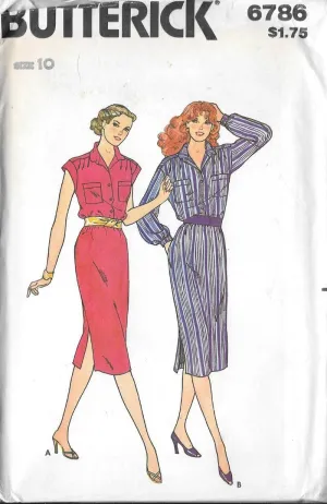 Butterick 6786 Misses Loose-Fitting Dress Vintage 1980's