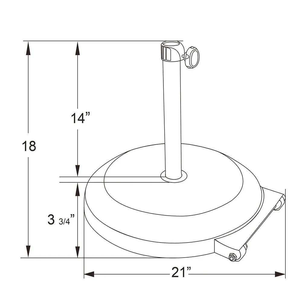 California Umbrella 75 LBS Steel W/ Steel Umbrella Base