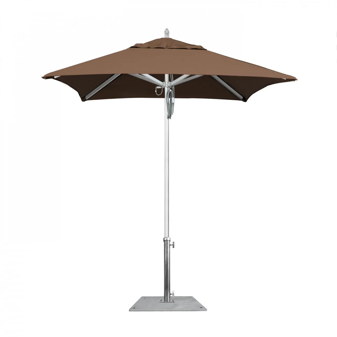 California Umbrella Rodeo Series 6 Foot Square Market Aluminum Umbrella with Push Lift System