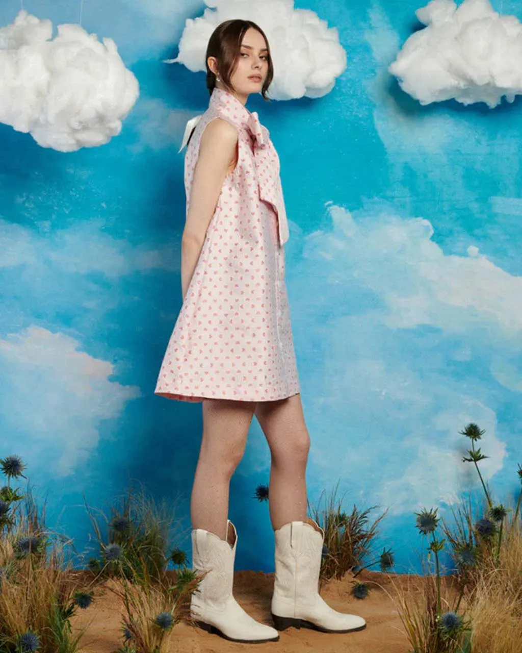 Canter Jacquard Bow Dress