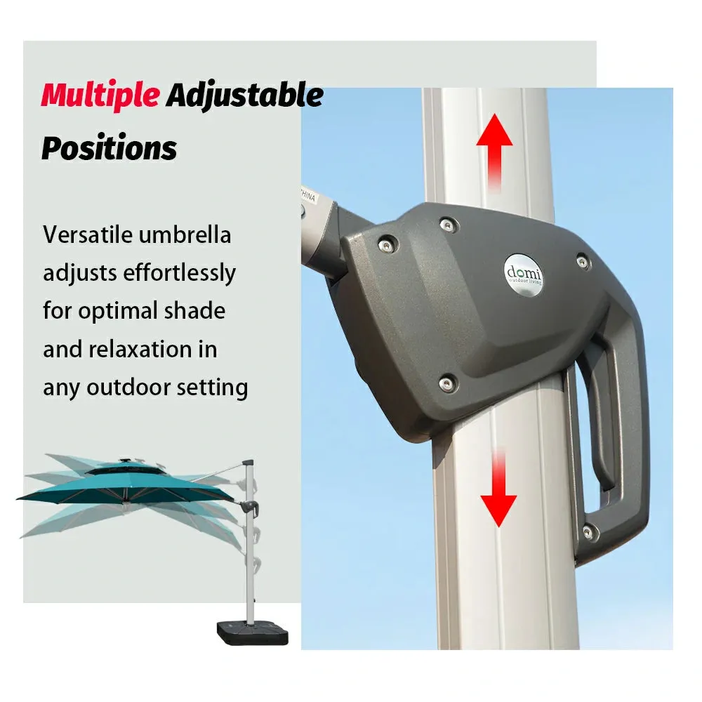 Cantilever Patio Umbrella with Solar Lights - Round