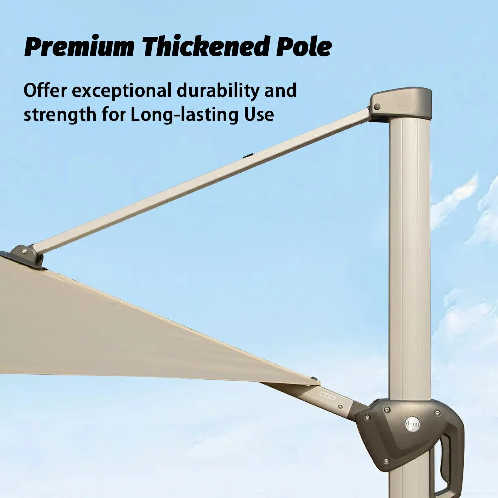 Cantilever Patio Umbrella with Solar Lights - Round