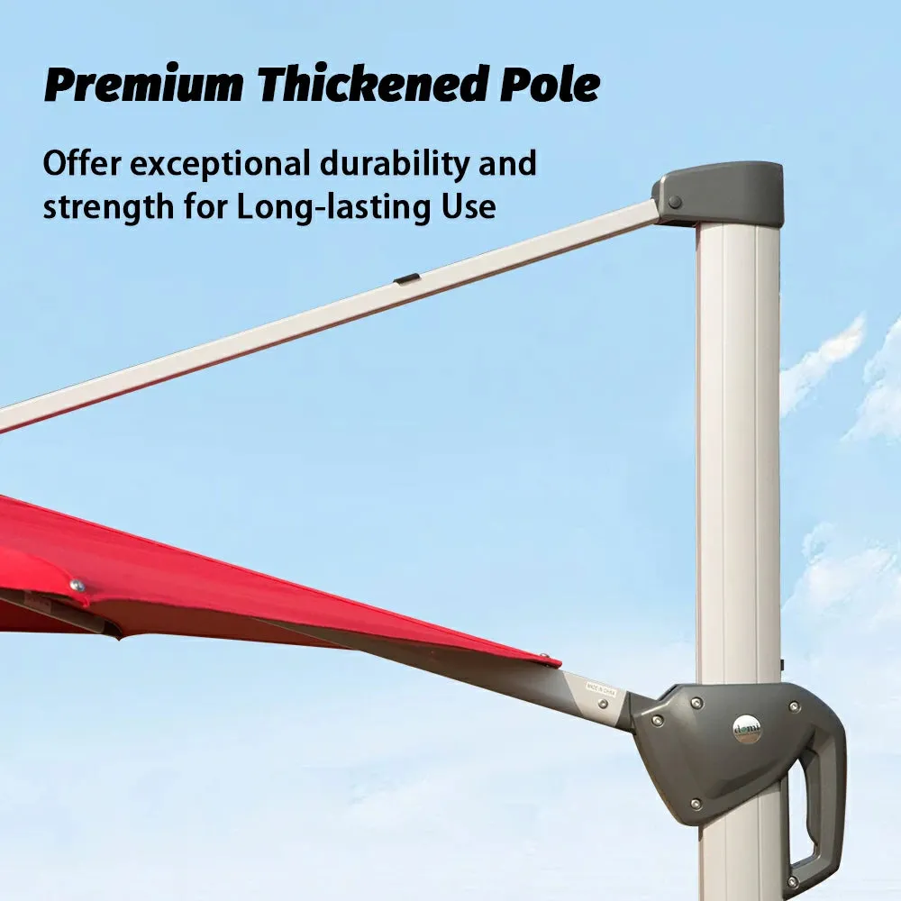 Cantilever Patio Umbrella with Solar Lights - Round