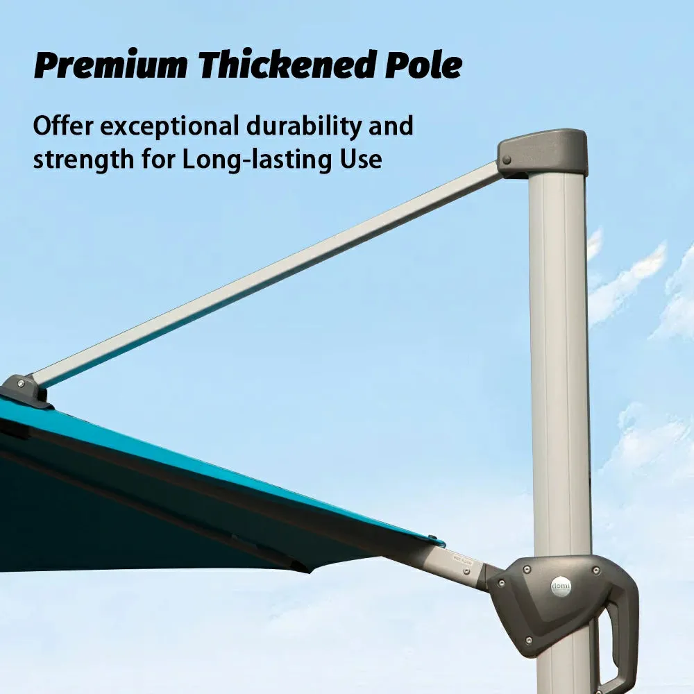 Cantilever Patio Umbrella with Solar Lights - Round