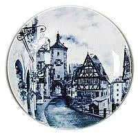Collectible Plates European Village Blue