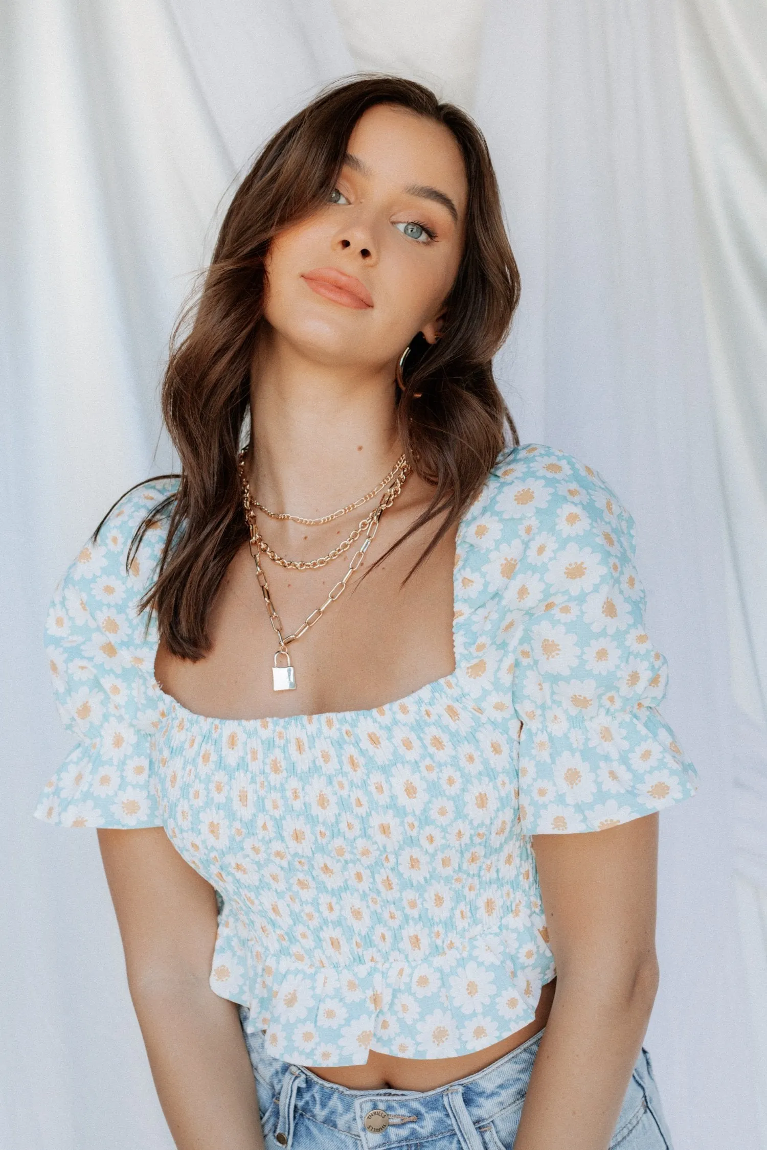 Daysy Crop in Blue