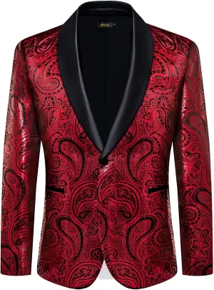 DiBanGu Mens Suit Jacket Blazer Wedding Blazer One Button Mens Tux Dress Suit Jacket Shawl Lapel for Dinner Prom Party