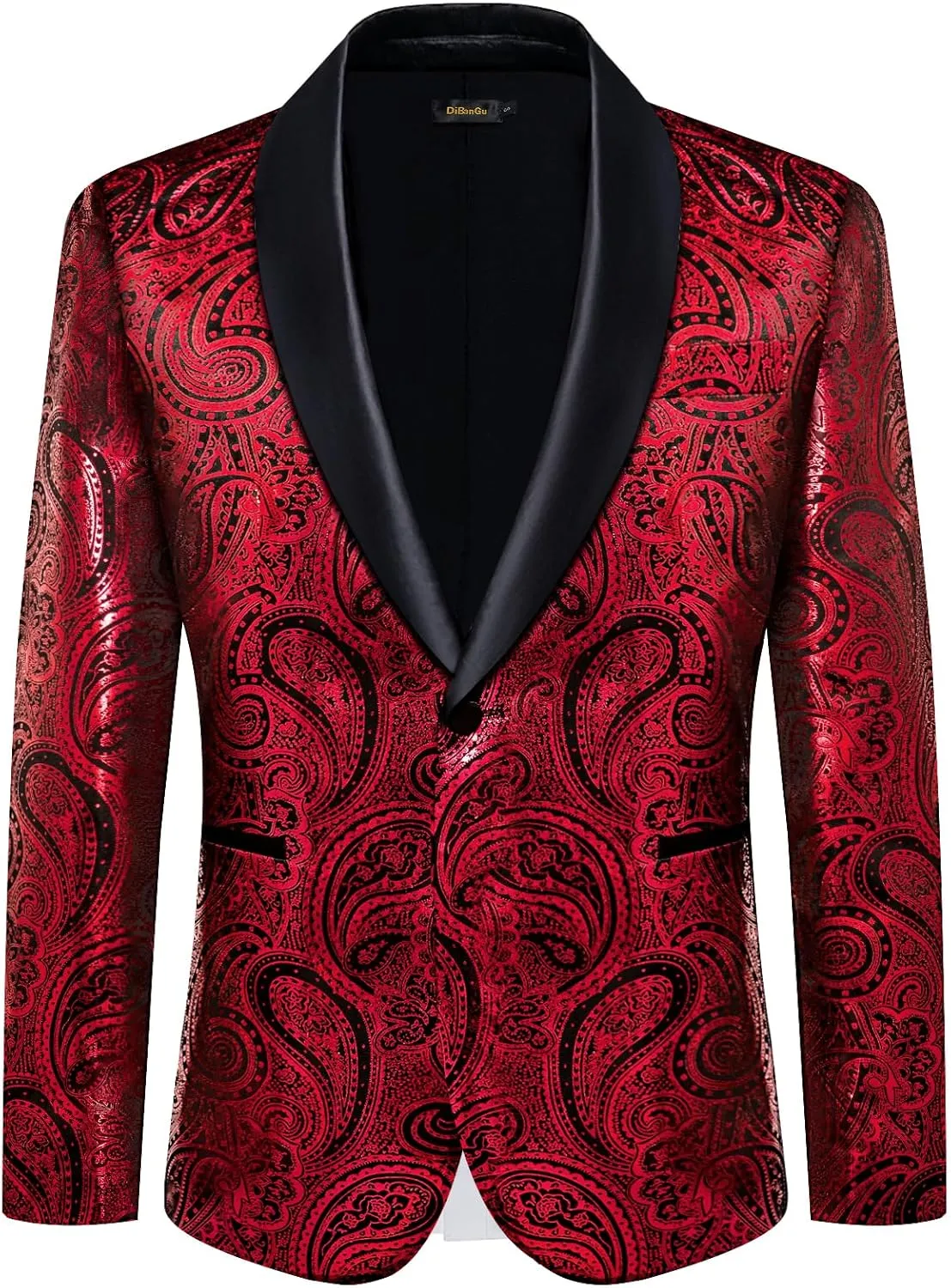 DiBanGu Mens Suit Jacket Blazer Wedding Blazer One Button Mens Tux Dress Suit Jacket Shawl Lapel for Dinner Prom Party