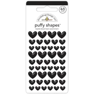 Doodlebug Puffy Stickers Beetle Black Heart - 7720