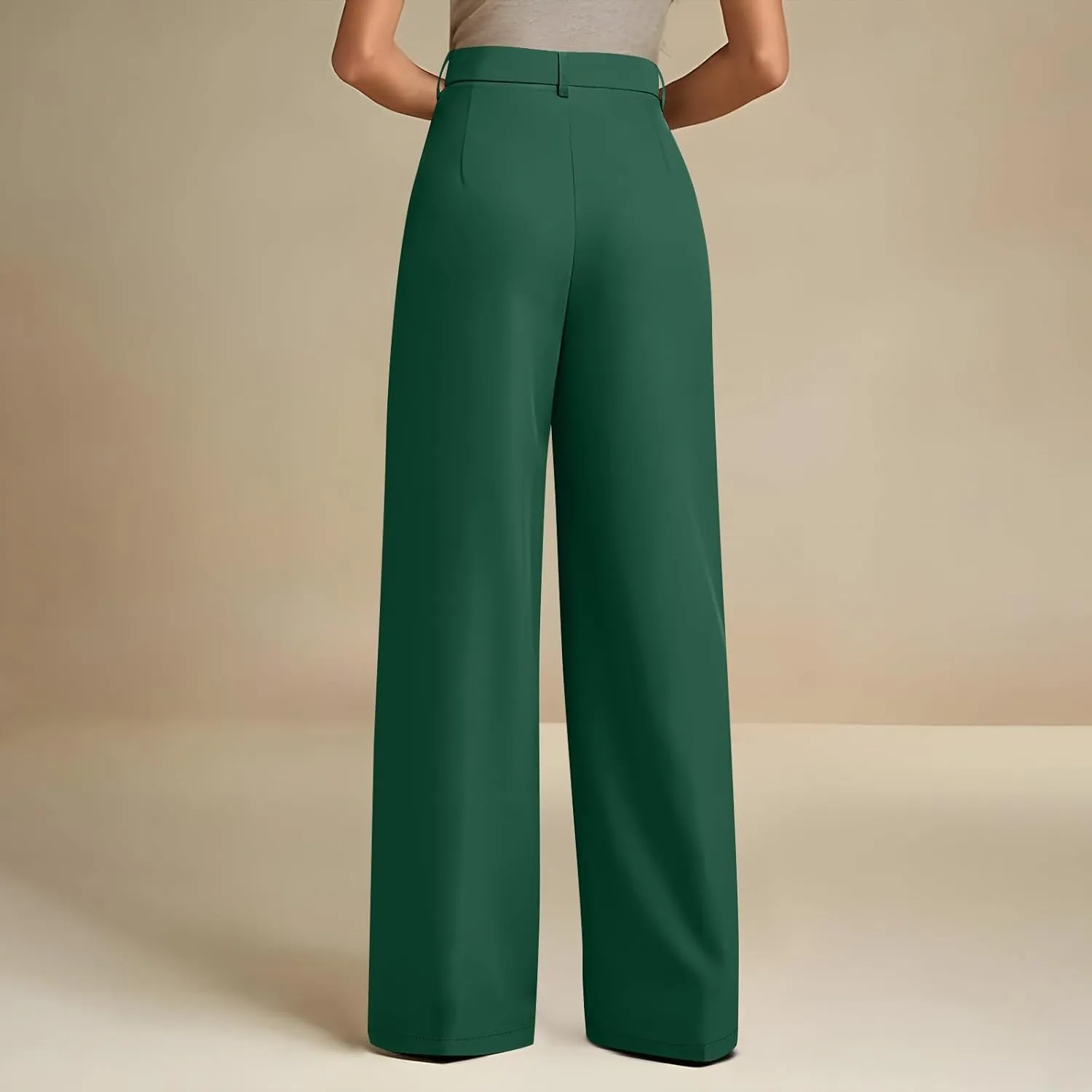 Dress Pants Women Wide Leg High Waisted Work Trousers with Pockets Dressy Palazzo Pants Loose Business Casual Slackes