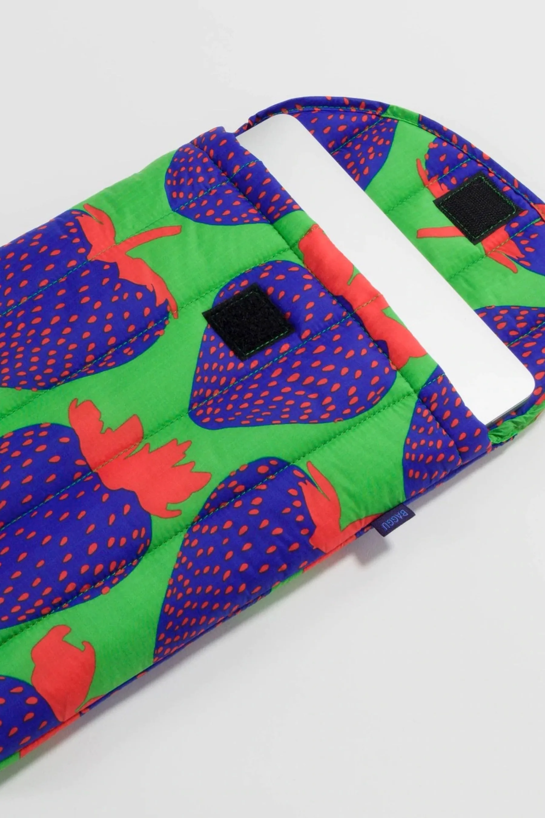 Electric Strawberry Cobalt Puffy Laptop Sleeve