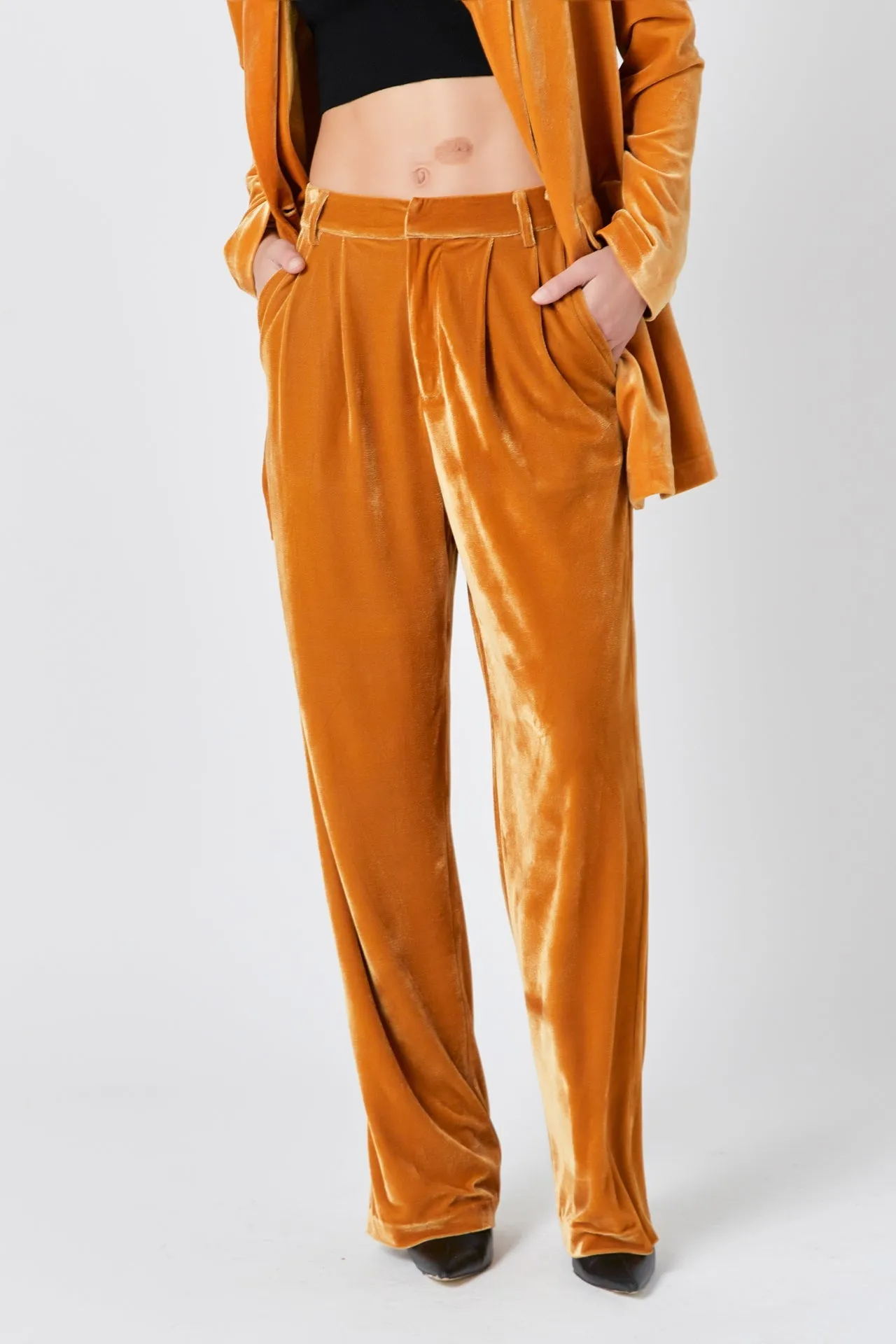 Endless Rose - Velvet Wide Leg Pants