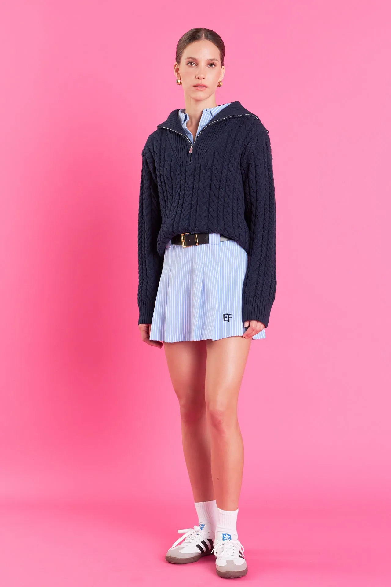 English Factory - Stripe Mini Pleated Skort