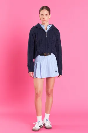 English Factory - Stripe Mini Pleated Skort
