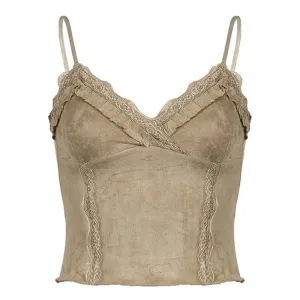 Fairycore Lace Trim Cami Top