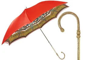 Fantastic red umbrella with Egyptian style