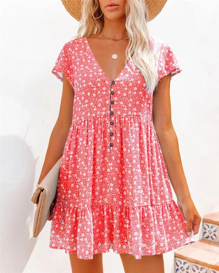 Fiona Floral Loose Casual Mini Dress