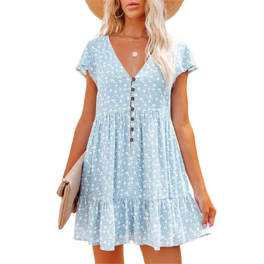 Fiona Floral Loose Casual Mini Dress