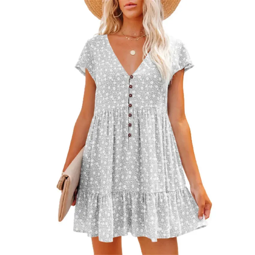 Fiona Floral Loose Casual Mini Dress