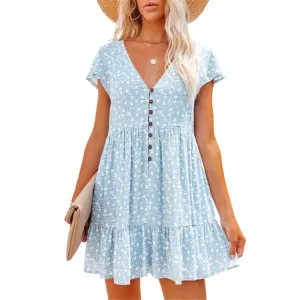 Fiona Floral Loose Casual Mini Dress