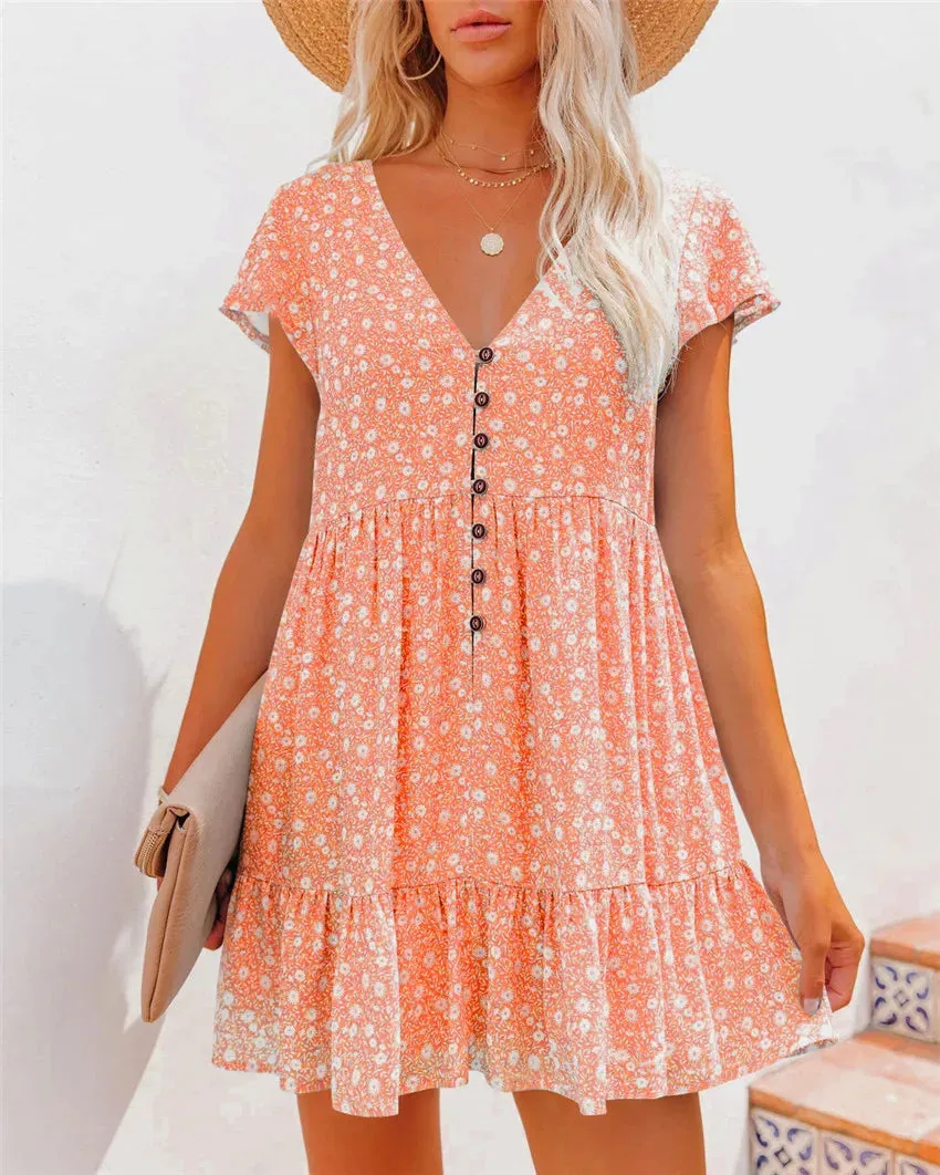 Fiona Floral Loose Casual Mini Dress