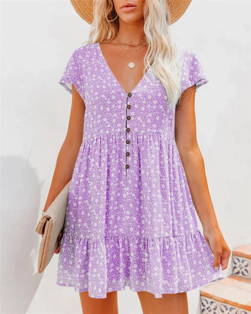 Fiona Floral Loose Casual Mini Dress
