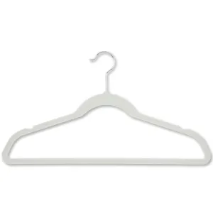 Flocked Suit Hanger 20pk White hanger with shoulder notches