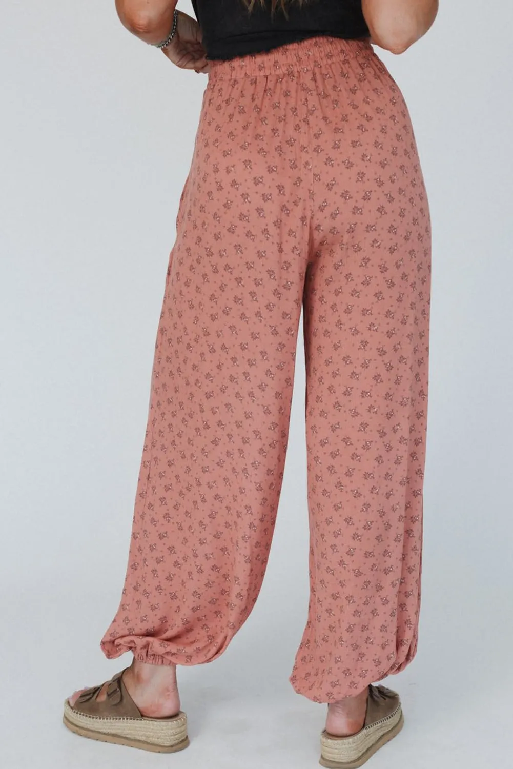 Floral Wide Leg Jogger Pants