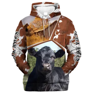 Funny Black Angus Farm In The Fall Hoodie