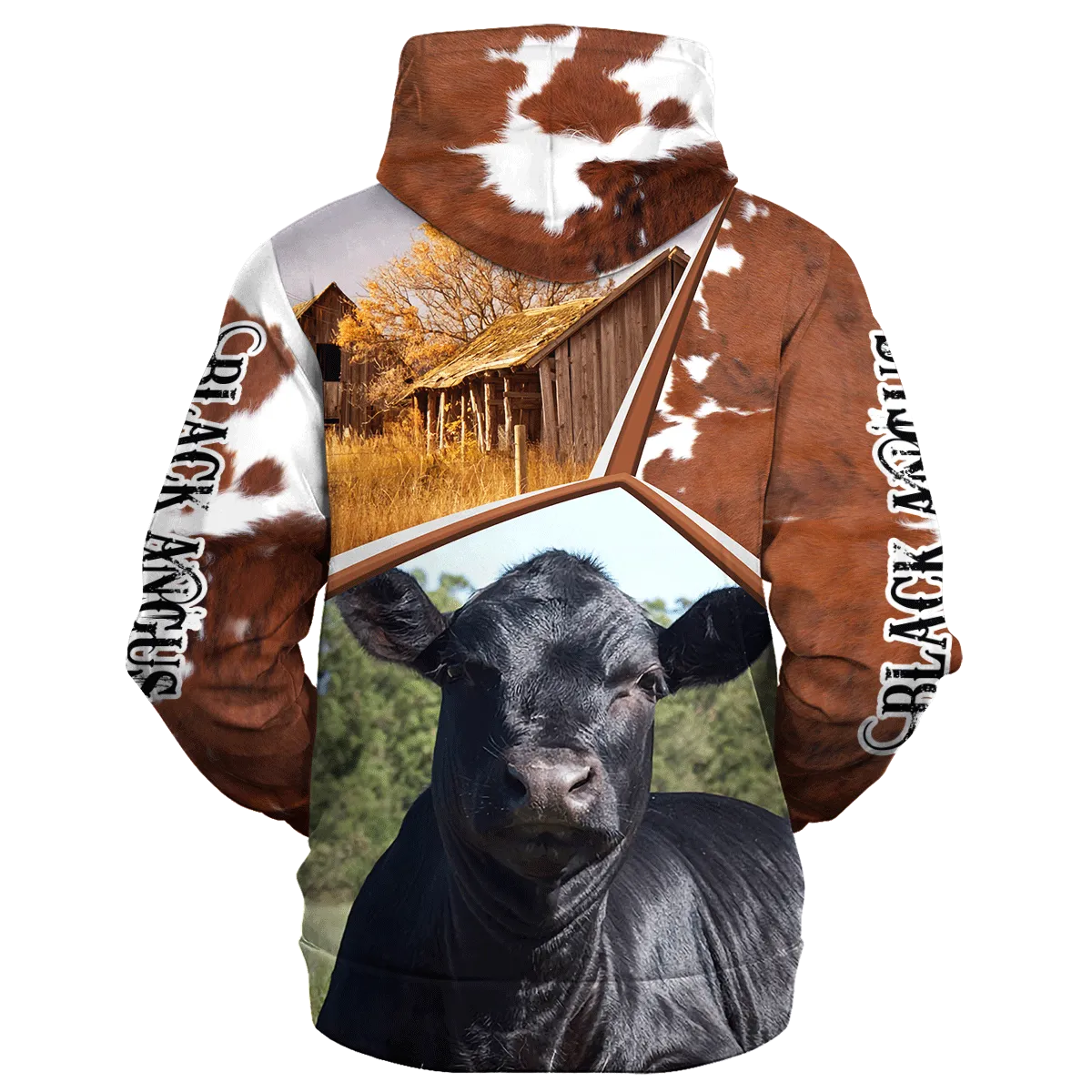 Funny Black Angus Farm In The Fall Hoodie