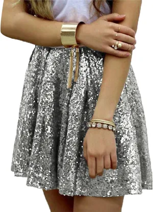 Golf Skirts Pleated Ruffle Glitter Lightweight A Line High Rise Sparkle Sequin Flare Folkloric Holiday Carnival 2025