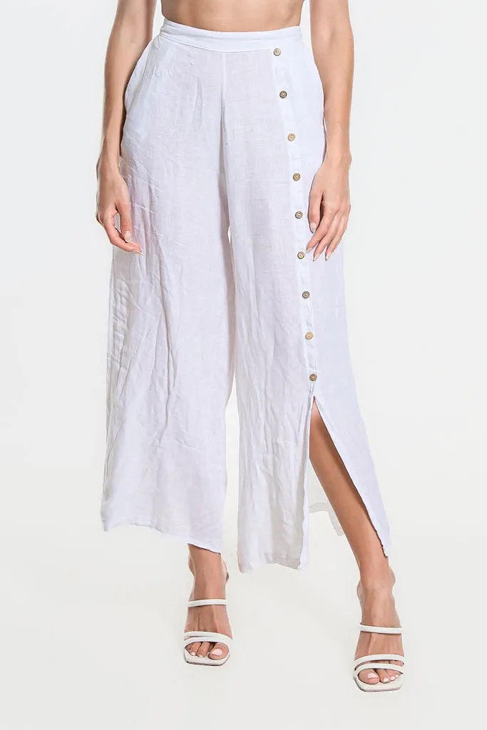 Gracelynn Button Linen Pant (PL135)