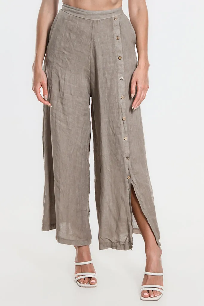 Gracelynn Button Linen Pant (PL135)