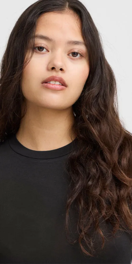 Ichi Viscose Jersey Top, black
