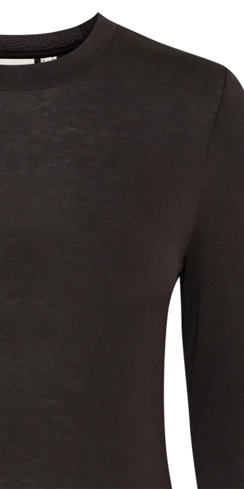 Ichi Viscose Jersey Top, black