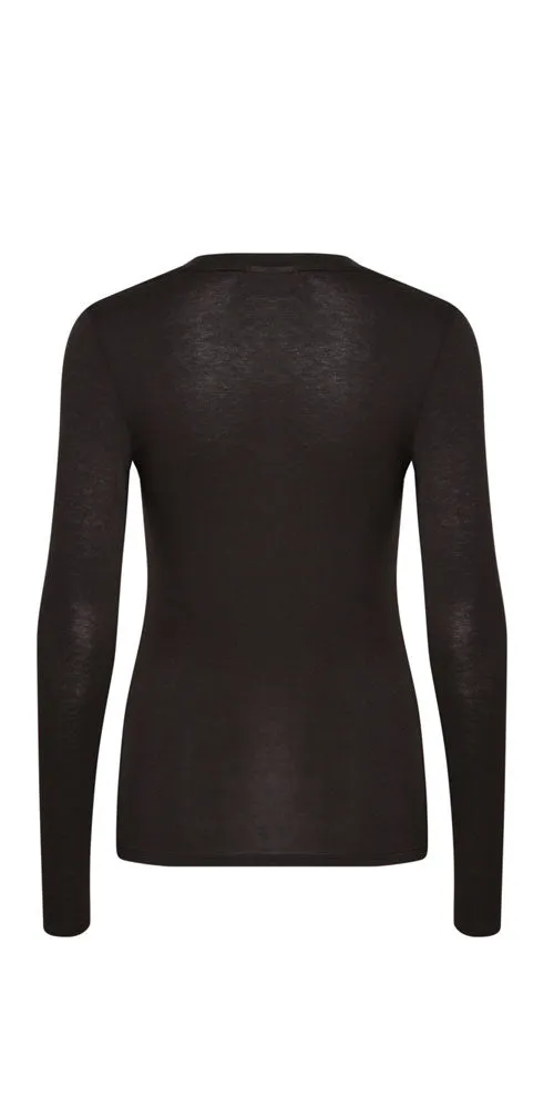 Ichi Viscose Jersey Top, black