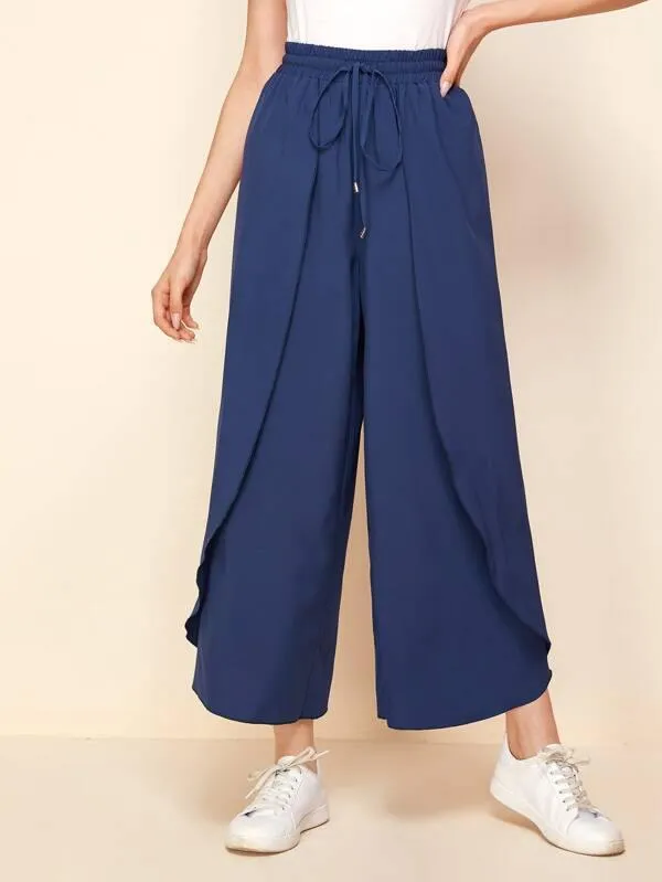 Knot Front Wide Leg Pants