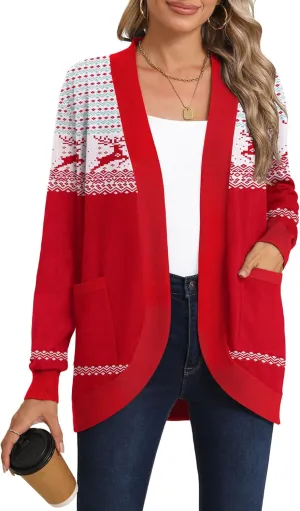 LILBETTER Womens Lightweight Cardigan with Pockets Long Sleeve Open Front Cardigan for Women